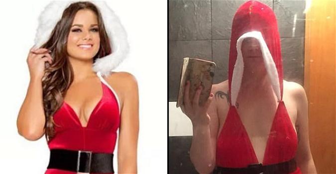 Compra un vestito da “Babbo Natale sexy” di 8 euro su Internet, quando arriva il pacco ci rimane malissimo