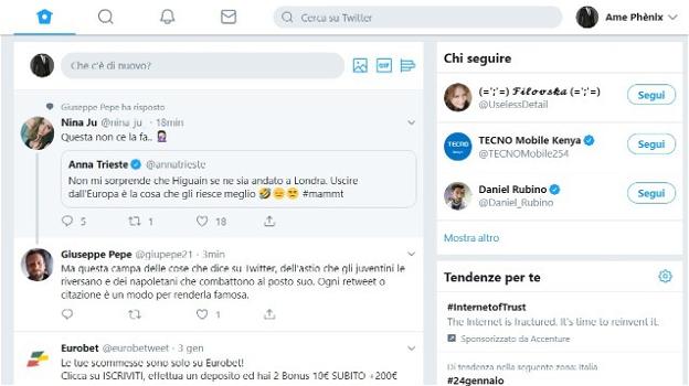 Twitter: avviato il test pubblico del nuovo e più intuitivo layout per desktop web