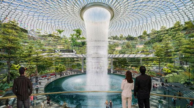 Rain Vortex: a Singapore la cascata al chiuso più grande del mondo
