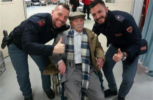 Si perde nella notte a 102 anni: Nonno Giuseppe salvato da due poliziotti