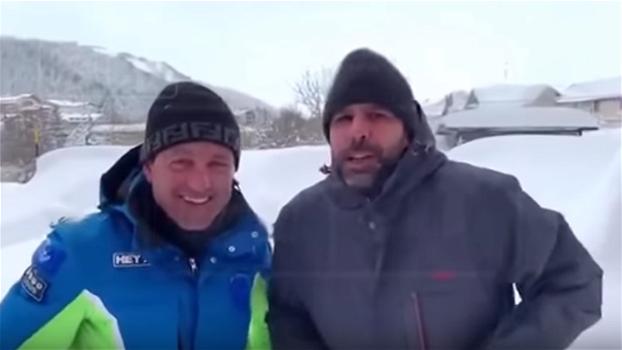 Checco Zalone bloccato dalla neve a Roccaraso: il simpatico siparietto con il sindaco