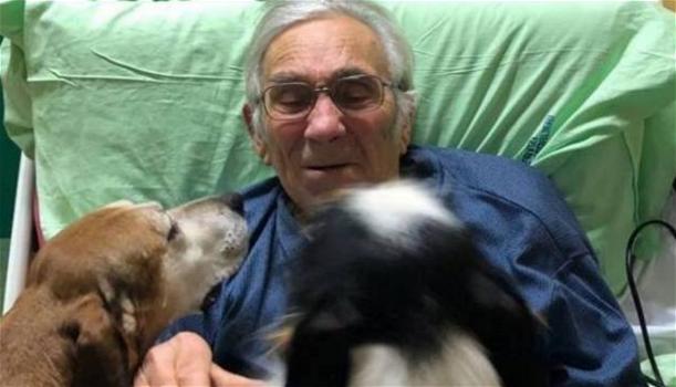 Prima di morire vuole riabbracciare i suoi cani in ospedale, il sogno di Elvio si è avverato