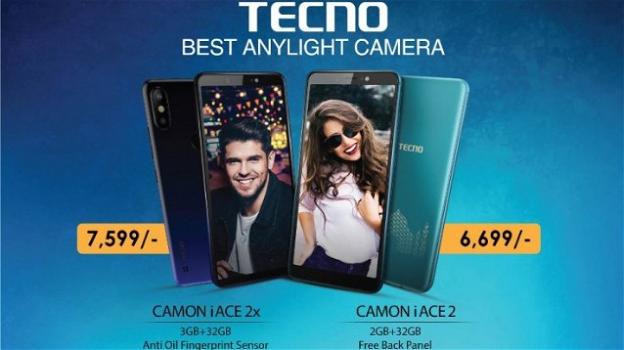 Tecno Camon iAce 2X e Camon iAce 2: low cost ben bilanciati con tanta sicurezza ed Android Oreo