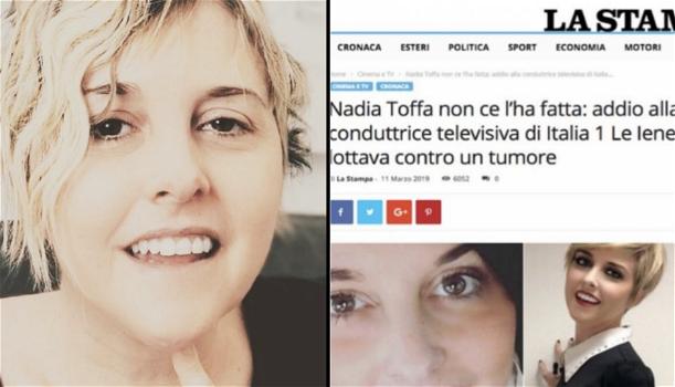 “Nadia Toffa è morta” ma è una fake news. La iena risponde: “Questi devono sparire, fanno del male alle persone”