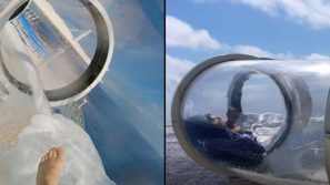 Questo nuovo scivolo acquatico su una nave da crociera sospeso sul mare è semplicemente pazzesco