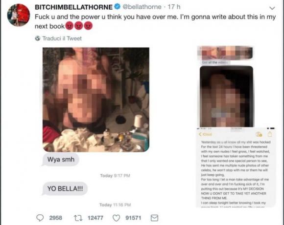 Rubate foto hard di Bella Thorne, lei non si lascia ricattare e le pubblica senza censura