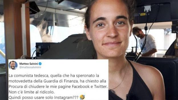 Carola Rackete: "Chiudete i profili Facebook e Twitter di Salvini". Arriva la denuncia per 22 offese