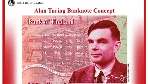 Alan Turing raffigurato sulla nuova banconota da 50 sterline