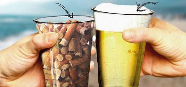 Birra gratis se porti un bicchiere pieno di sigarette raccolte in spiaggia