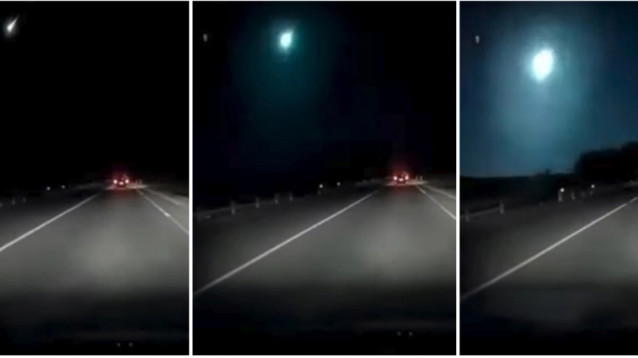 Sardegna: meteorite in caduta visibile ad occhio nudo. La scia luminosa ripresa da una dashcam