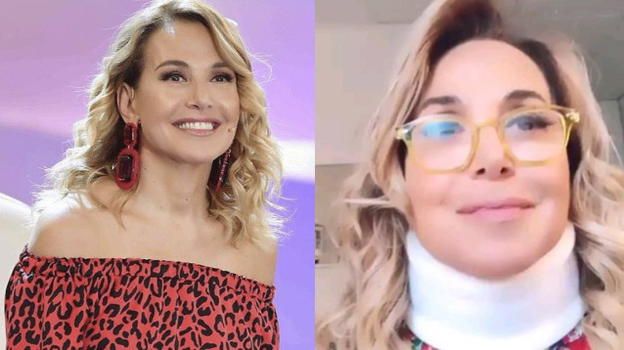 Barbara D’Urso appare su Instagram con il collare dopo una brutta caduta