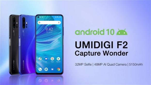 Umidigi F2: quasi top gamma con tetracamera, display forato e Android 10