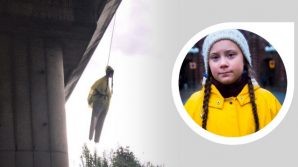 Impiccato oggi a Roma un fantoccio con le sembianze di Greta Thunberg