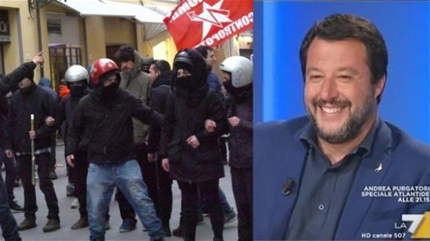 Matteo Salvini contro “gli imbecilli” dei centri sociali