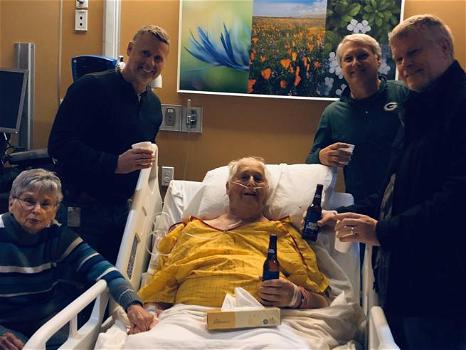 Il nonno chiede di bere un’ultima birra con la famiglia in ospedale prima di morire