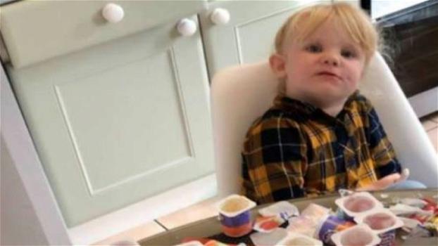 Lasciata sola per 10 minuti, bimba di 3 anni mangia 18 yogurt: il post è virale