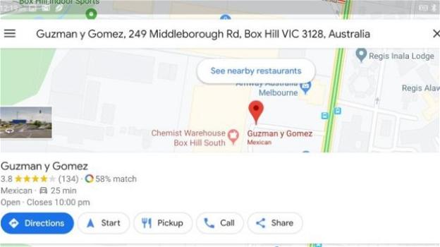 Google Maps abilita le opzioni per la consegna o il takeaway del cibo