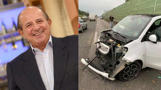 Incidente d’auto per Giancarlo Magalli