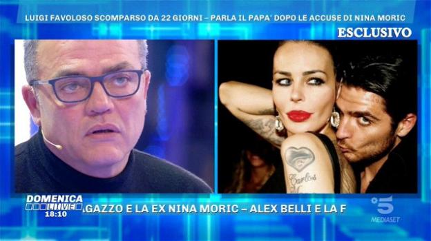 Domenica Live, il papà di Luigi Favoloso attacca Nina Morić: "Mio figlio è stato ferito da lei"