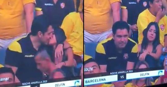 Bacia l’amante in diretta tv allo stadio durante la partita di Del Piero: tradimento smascherato