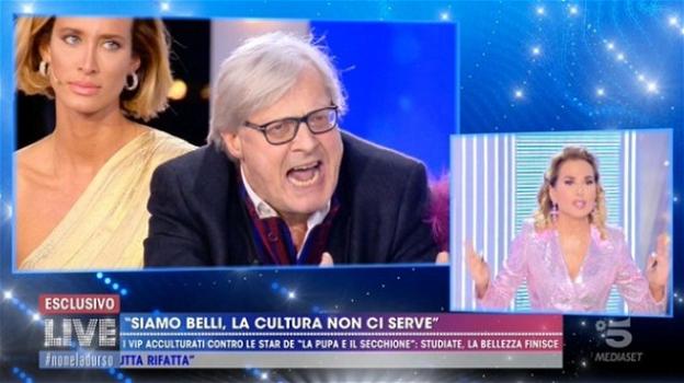 Live – Non è la D’Urso, volano insulti pesanti tra Vittorio Sgarbi e Barbara D’Urso