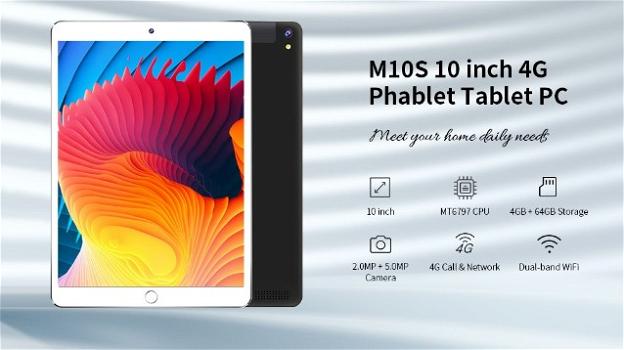 M10S: in promo lancio il tablet 4G con funzioni telefoniche e super autonomia