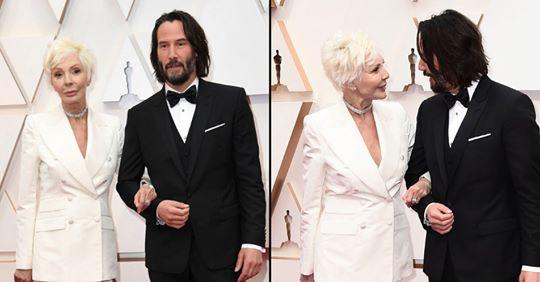 Keanu Reeves si presenta alla notte degli Oscar accompagnato dalla madre Patricia