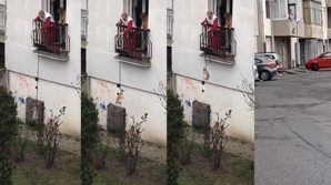 Coronavirus, cani calati col guinzaglio dai balconi per la passeggiata: sul web è polemica