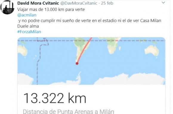 Tifoso cileno fa 13.000km per vedere il Milan giocare: partita rinviata