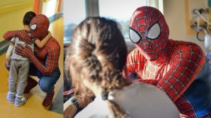 Coronavirus: lo Spiderman di Mattia fa sorridere i bimbi anche in videochiamata