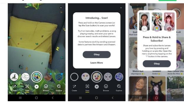 Snapchat: in test un restyling dell’interfaccia, attiva la Lens per il distanziamento sociale