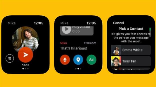 Messenger: in roll-out lo spin-off Facebook Kit, per chattare su Apple Watch
