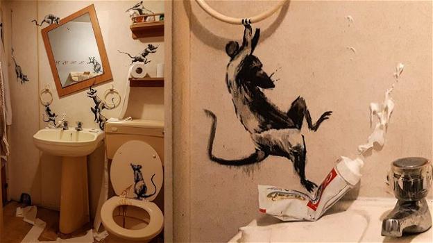 Coronavirus, Banksy: l’ultima opera è nel suo bagno