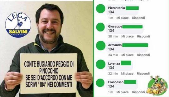 “Scrivi 104 per sostenere Salvini”, enorme figuraccia di una pagina leghista di Macerata
