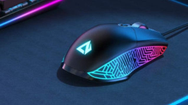 MOUSE GAMING ERGONOMICO con illuminazione RGB e guarnizioni regolabili