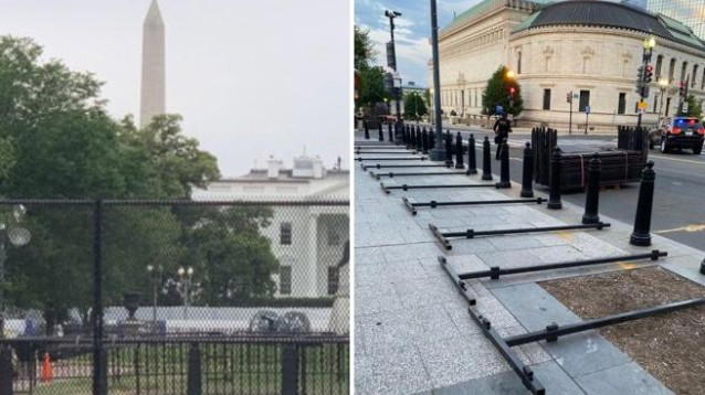 Muro intorno alla Casa Bianca costruito da Trump contro le proteste per la morte di George Floyd