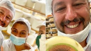Pisa: Matteo Salvini in un caseificio con la mascherina abbassata. La rabbia dei Cobas