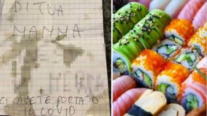 Spendono 180€ al sushi, se ne vanno senza pagare lasciando un biglietto di insulti
