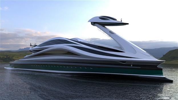 Designer italiano progetta uno yacht di lusso dalle sembianze di un cigno