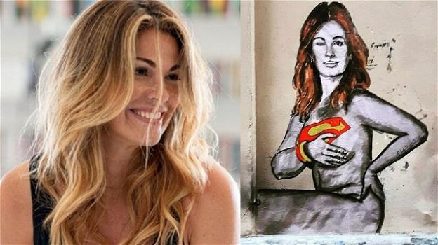 Firenze, murale con Vanessa Incontrada nuda ritratta come una supereroina