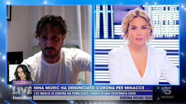 Live – Non è la D’Urso, Fabrizio Corona in maniera furente risponde a Nina Morić: "È una psicopatica"