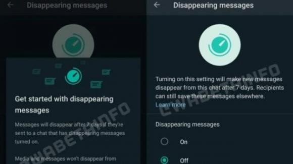 WhatsApp: in roll-out i messaggi che scompaiono dopo una settimana