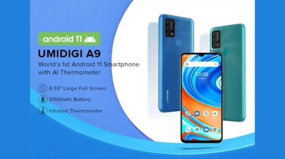 Umidigi A9: in pre-order il nuovo smartphone Android 11 con termometro anti Covid