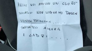 Bari, ladri restituiscono auto rubata ad un disabile: “Anche noi abbiamo un cuore, scusateci”