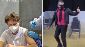 Firenze: Leonardo Pieraccioni e Piero Pelù si vaccinano.