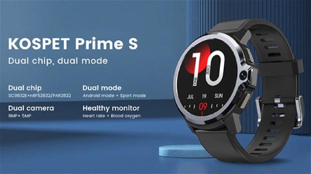 Kospet Prime S: ufficiale lo smartwatch con doppio chip che diventa sportwatch
