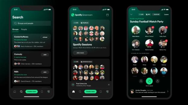 Spotify: ufficiali lo spin-off Greenroom per le chat audio e le Storie fondate sulle cronologie di ascolto