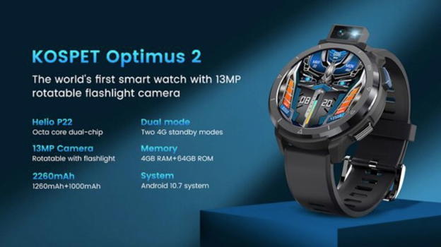 Kospet Optimus 2: ufficiale lo smartwatch – smartphone con dual chip e Android 10