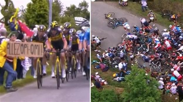 Francia, arrestata la tifosa che ha provocato la maxi caduta dei ciclisti al Tour De France