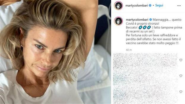 Martina Colombari positiva al Covid: il selfie a letto e lo sfogo su Instagram